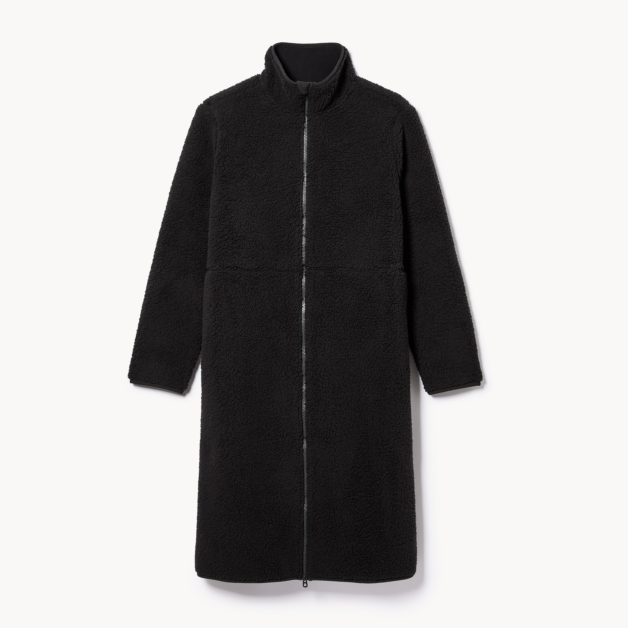Veste midi en molleton effet peau de mouton