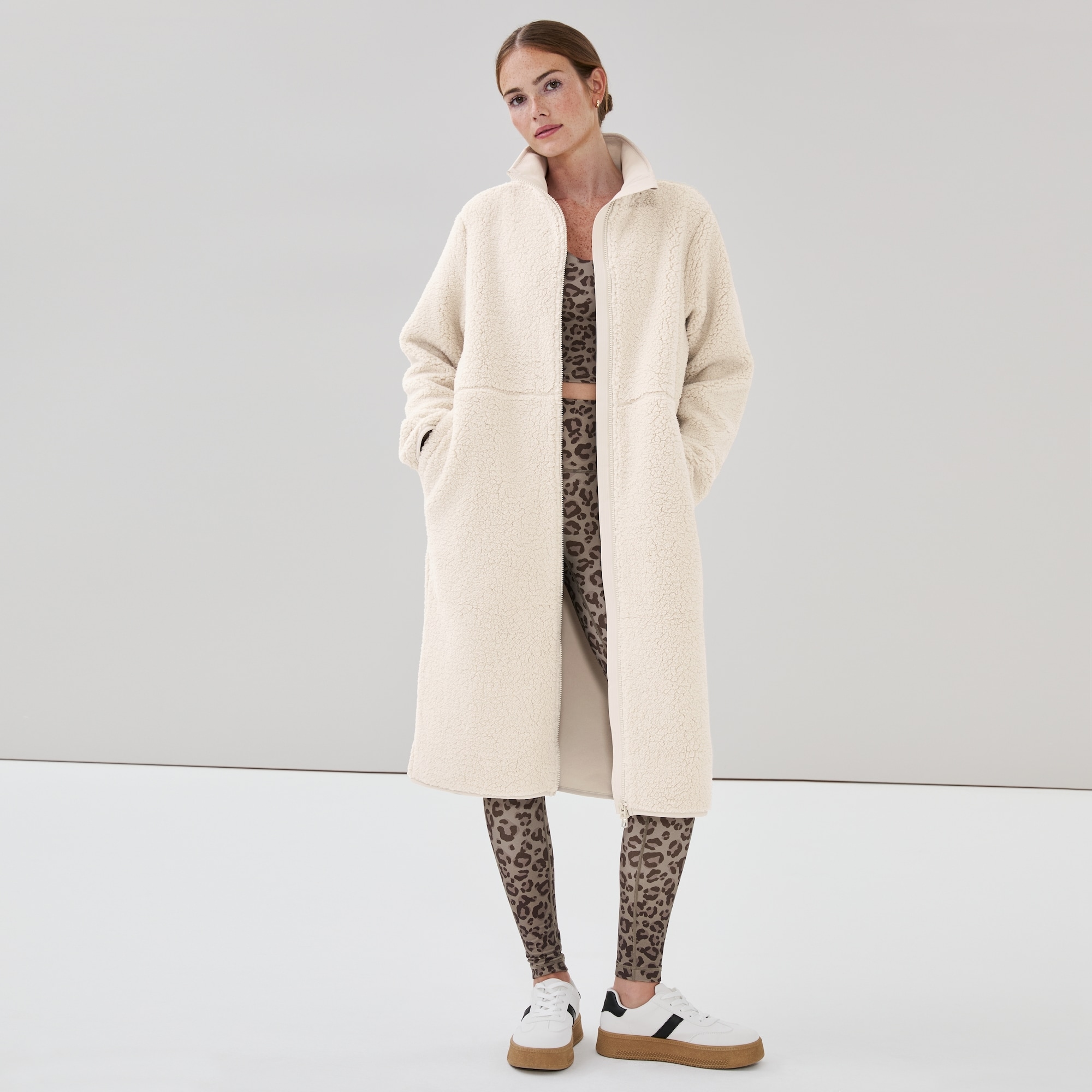 Teddy Fleece Midi Jacket