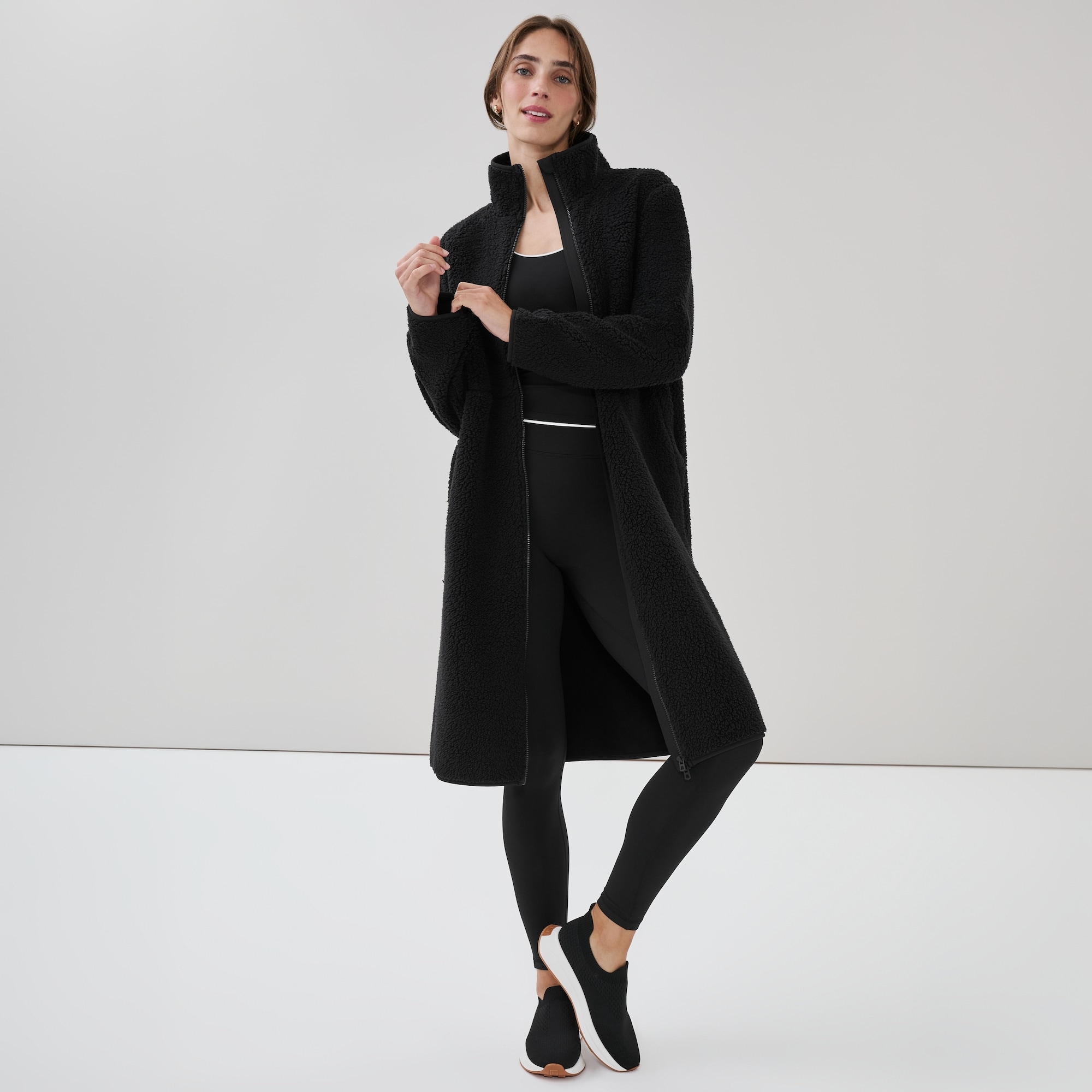 Teddy Fleece Midi Jacket