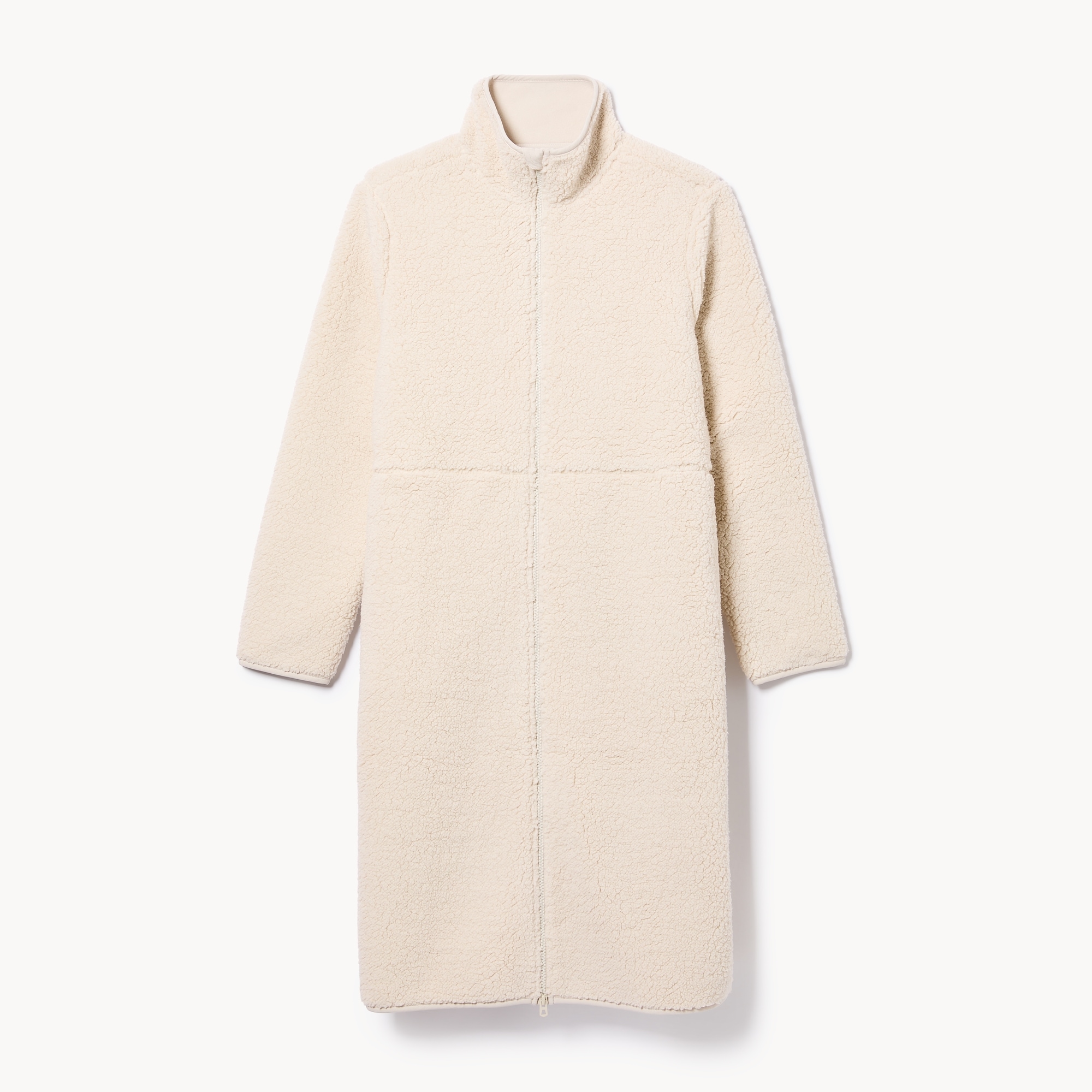 Veste midi en molleton effet peau de mouton
