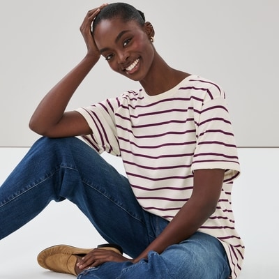 T-shirt ample - Crème