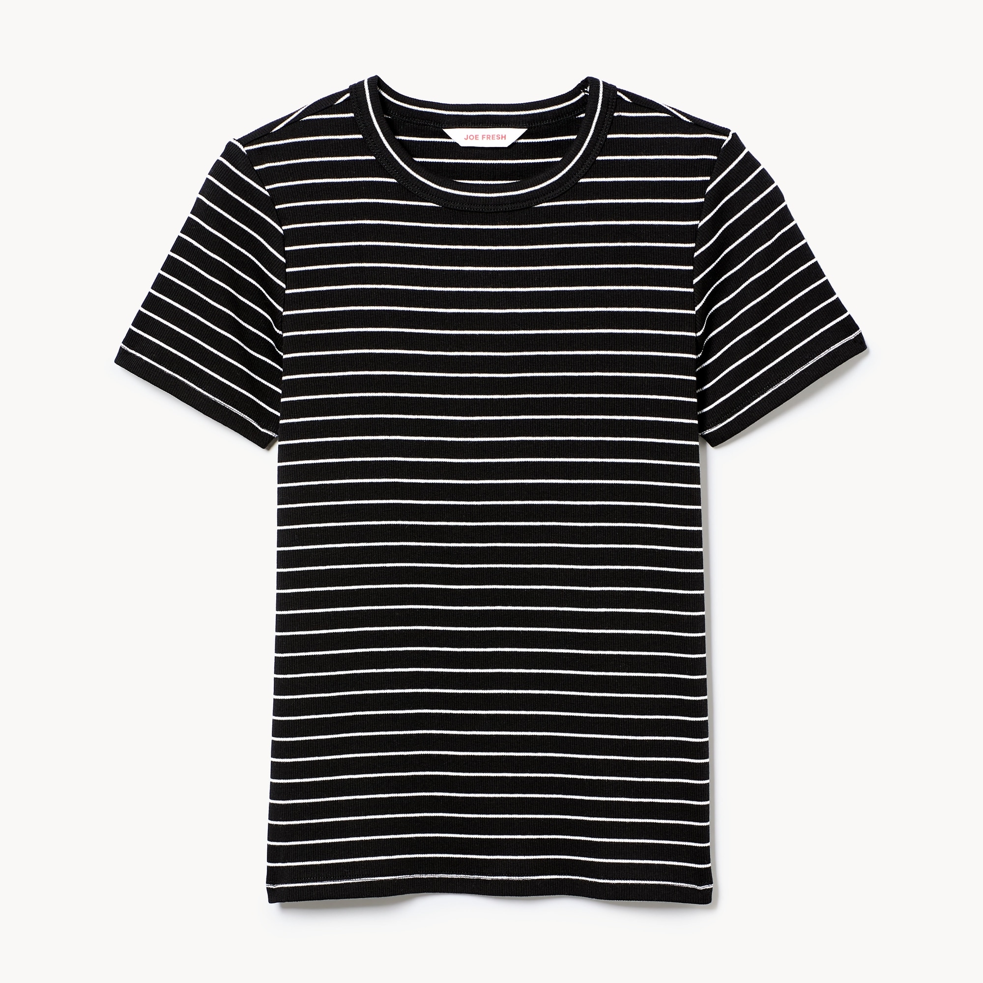 T-shirt côtelé à coupe ajustée