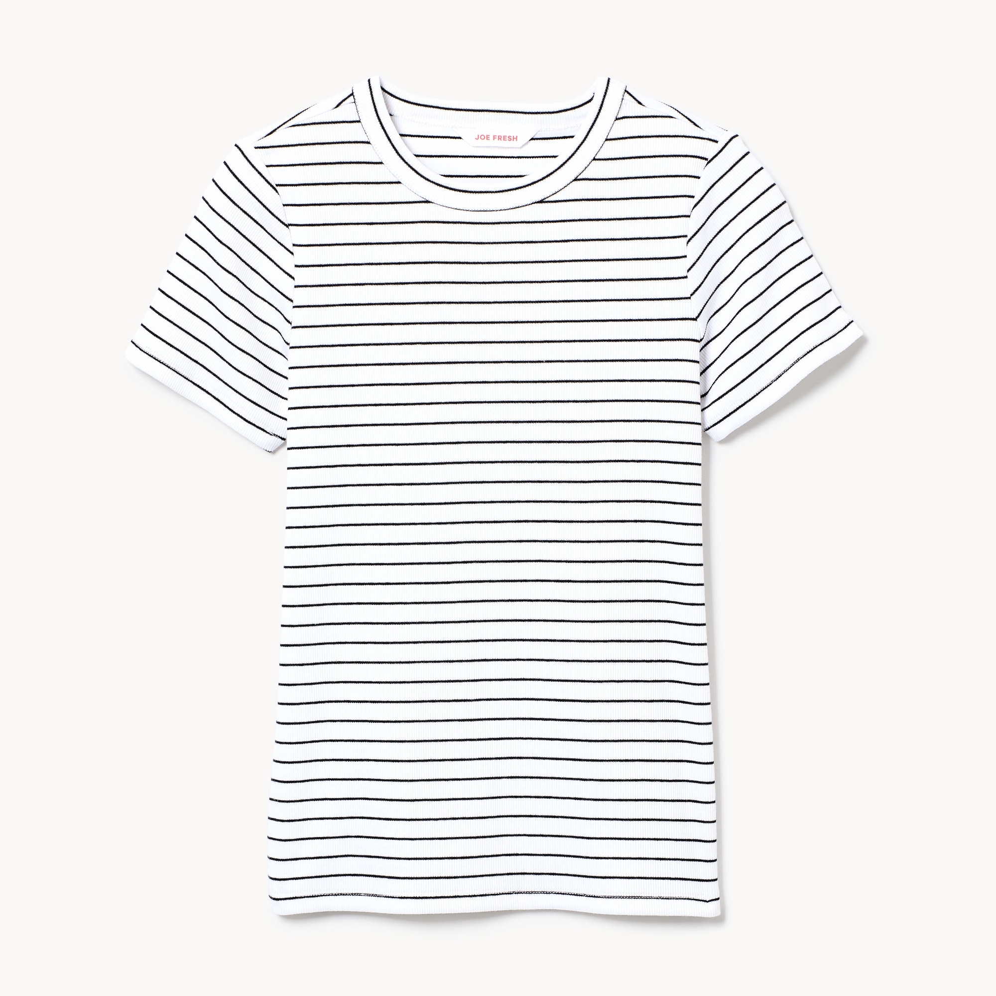 T-shirt côtelé à coupe ajustée