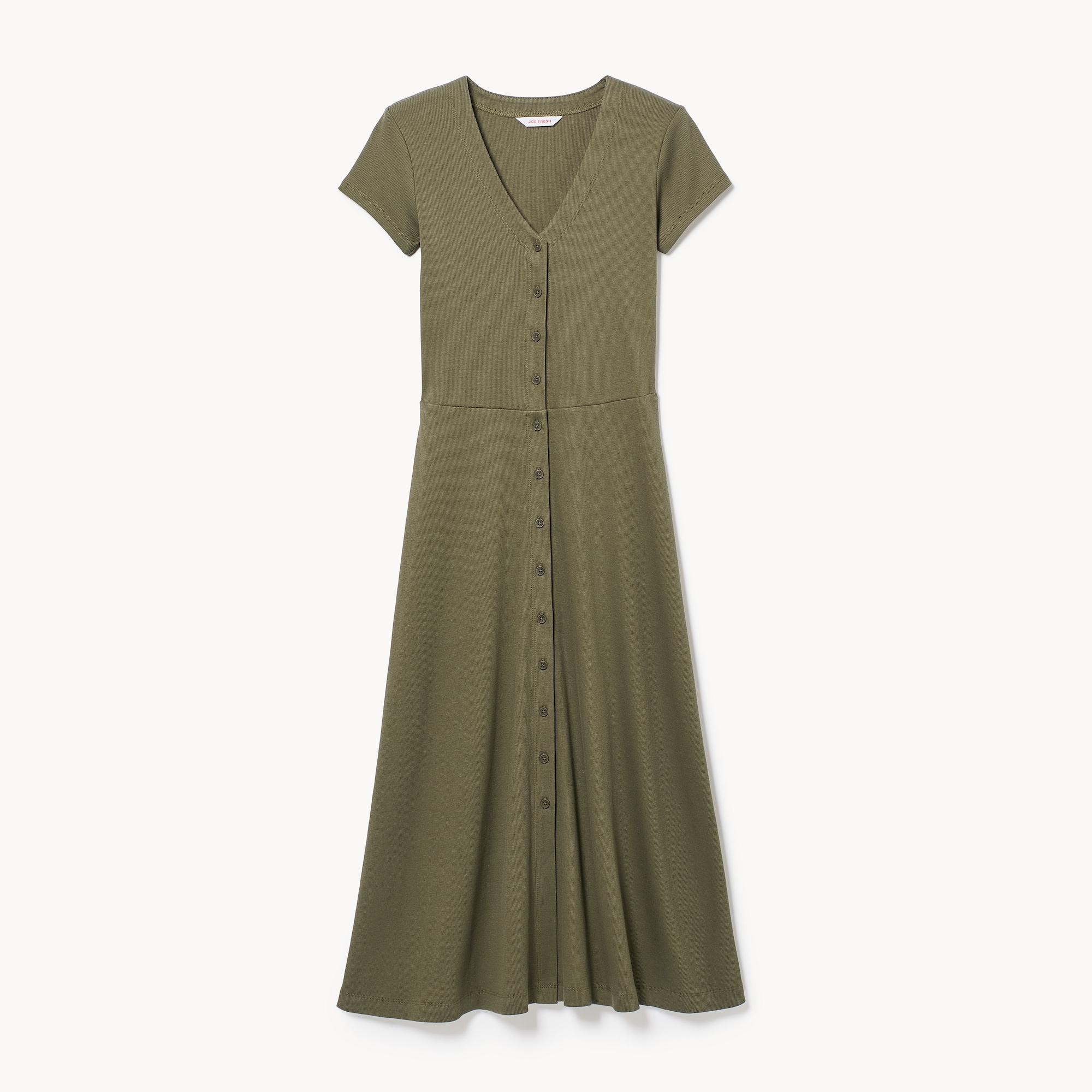 Robe midi boutonnée sur l’avant