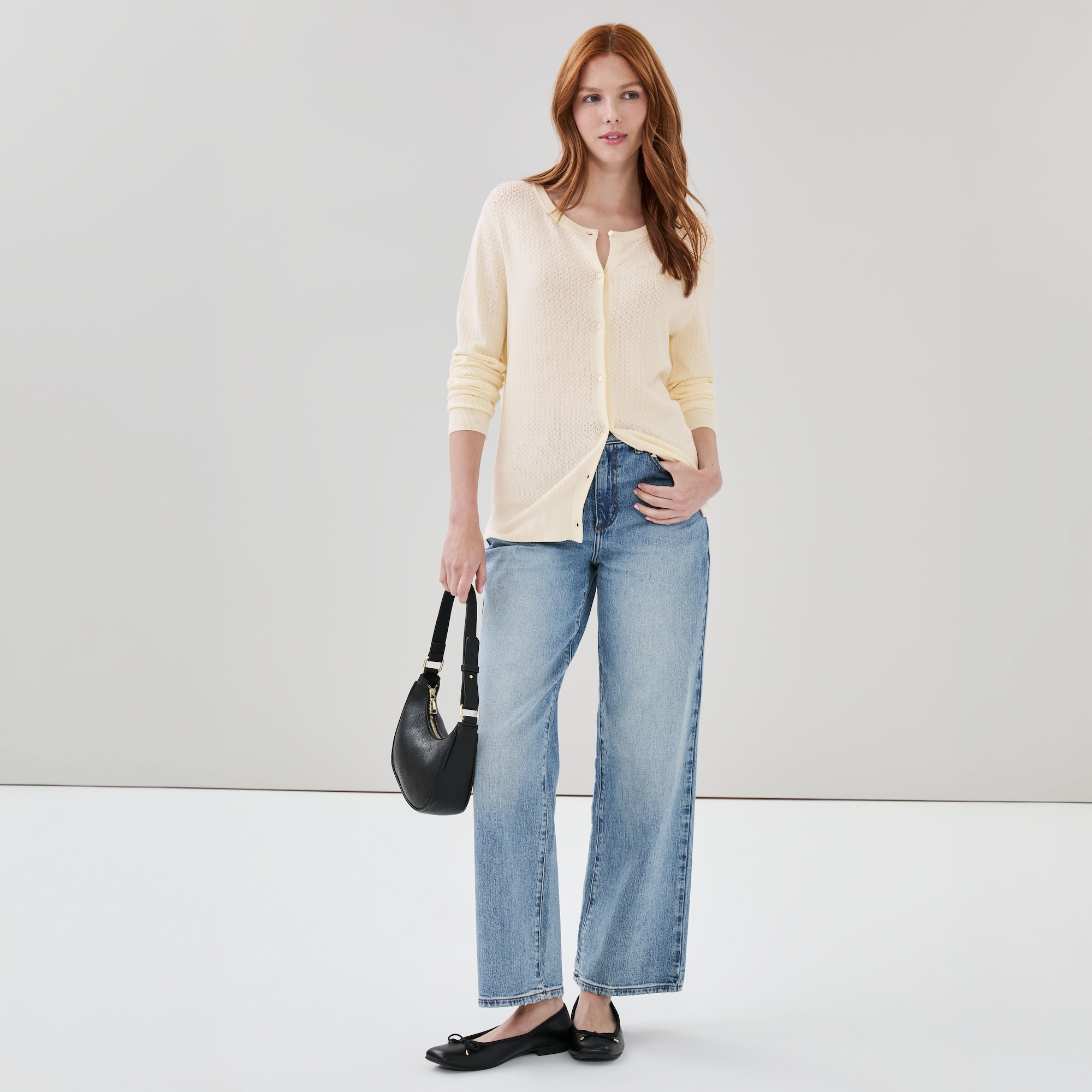 Cardigan en mailles pointelle