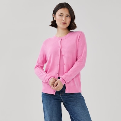 Pointelle Cardigan - Pink
