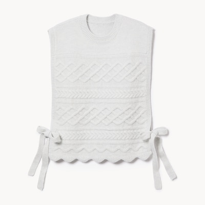 Cable Knit Dickie - Grey Mix