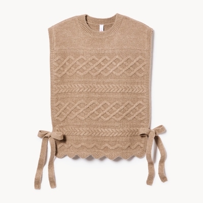 Cable Knit Dickie - Brown Mix
