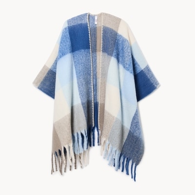 Plaid enveloppant à point de feston - Bleu