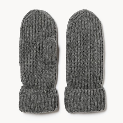 Knit Mittens - Charcoal Melange
