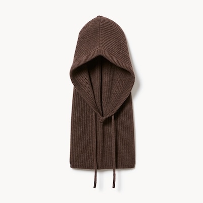 Ribbed Face Cover - Dark Brown