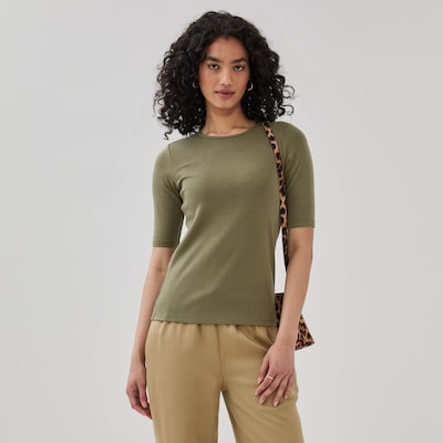 Joe Fresh T-shirt côtelé à manches trois-quarts 1 ea, 19,00 $/1ch