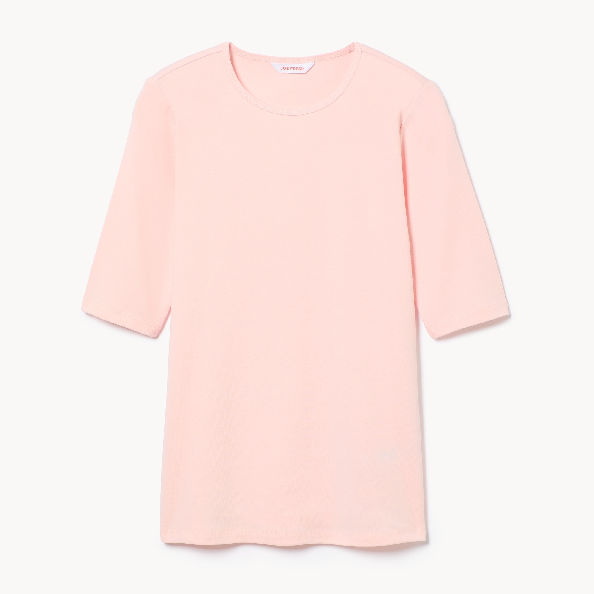 Ribbed Quarter Sleeve T-Shirt