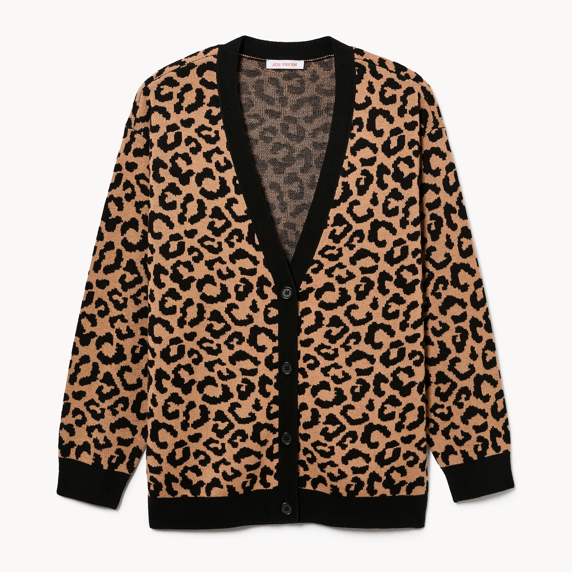 Cardigan ample à imprimé léopard