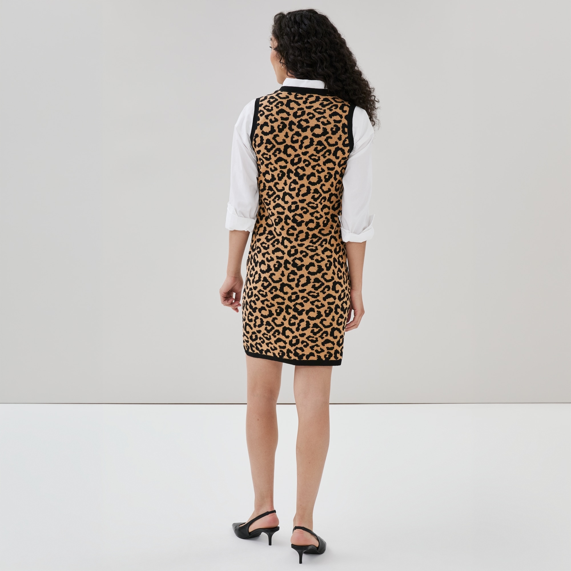 Robe-chandail à imprimé léopard