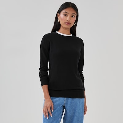 Cotton Cashmere Blend Sweater - JF Black