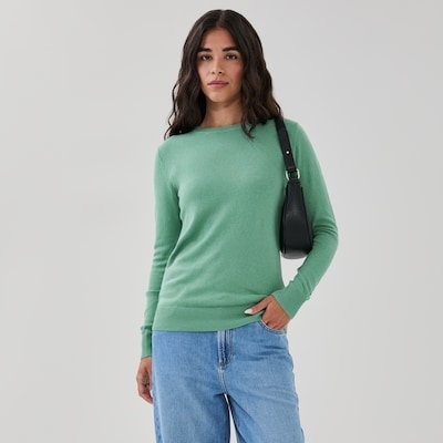 Cotton Cashmere Blend Sweater - Dusty Green