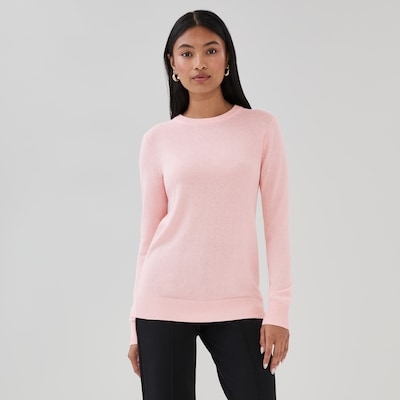 Cotton Cashmere Blend Sweater - Pale Pink