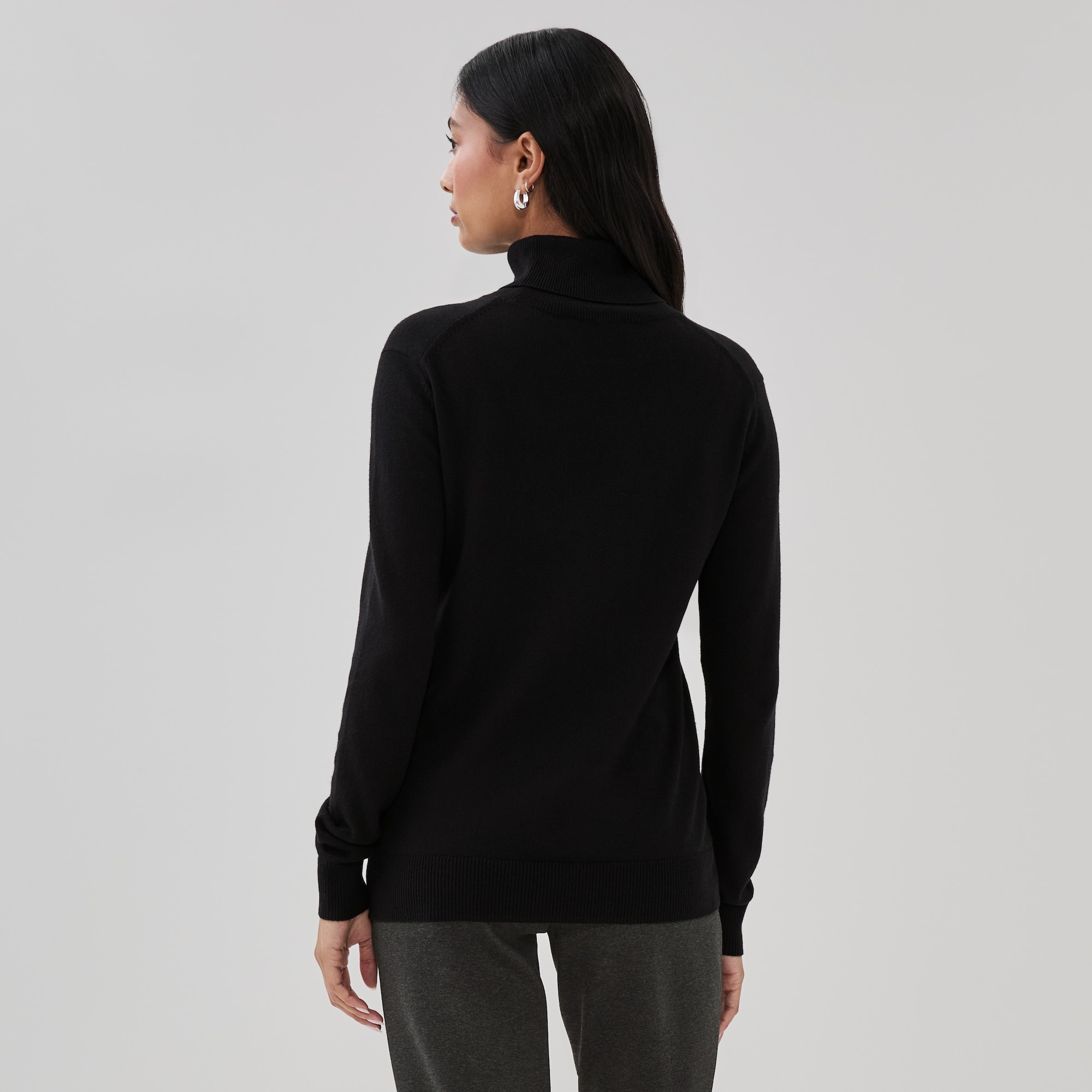 Cotton Cashmere Blend Turtleneck in JF Black from Joe Fresh