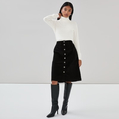 Cotton Cashmere Blend Turtleneck - Cream