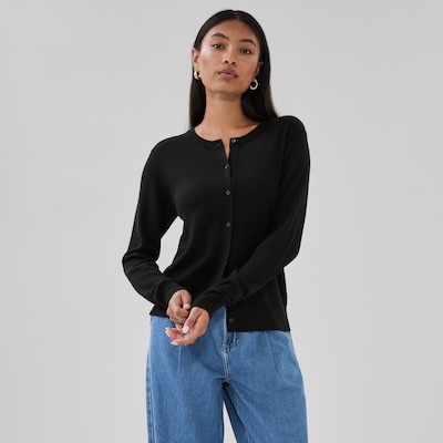Cotton Cashmere Blend Cardigan - JF Black