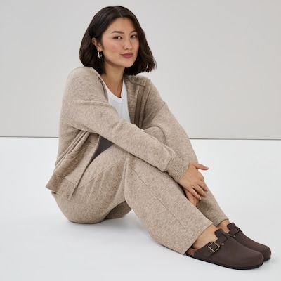 Wide Leg Pull-On Pant - Dark Brown Mix