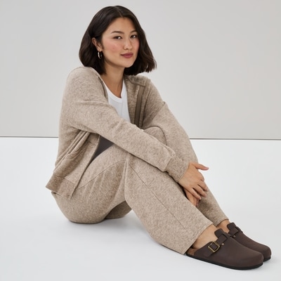 Pantalon sans attache à jambe large - Mélange De Brun Foncé