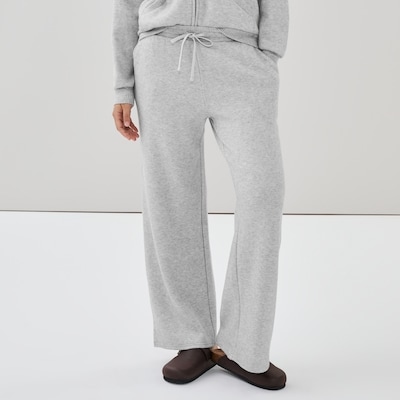 Wide Leg Pull-On Pant - Light Grey Mix