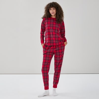Microfleece Holiday Sleep Set - Dark Red