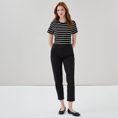 Pantalon en coutil à jambe étroite - Noir JF