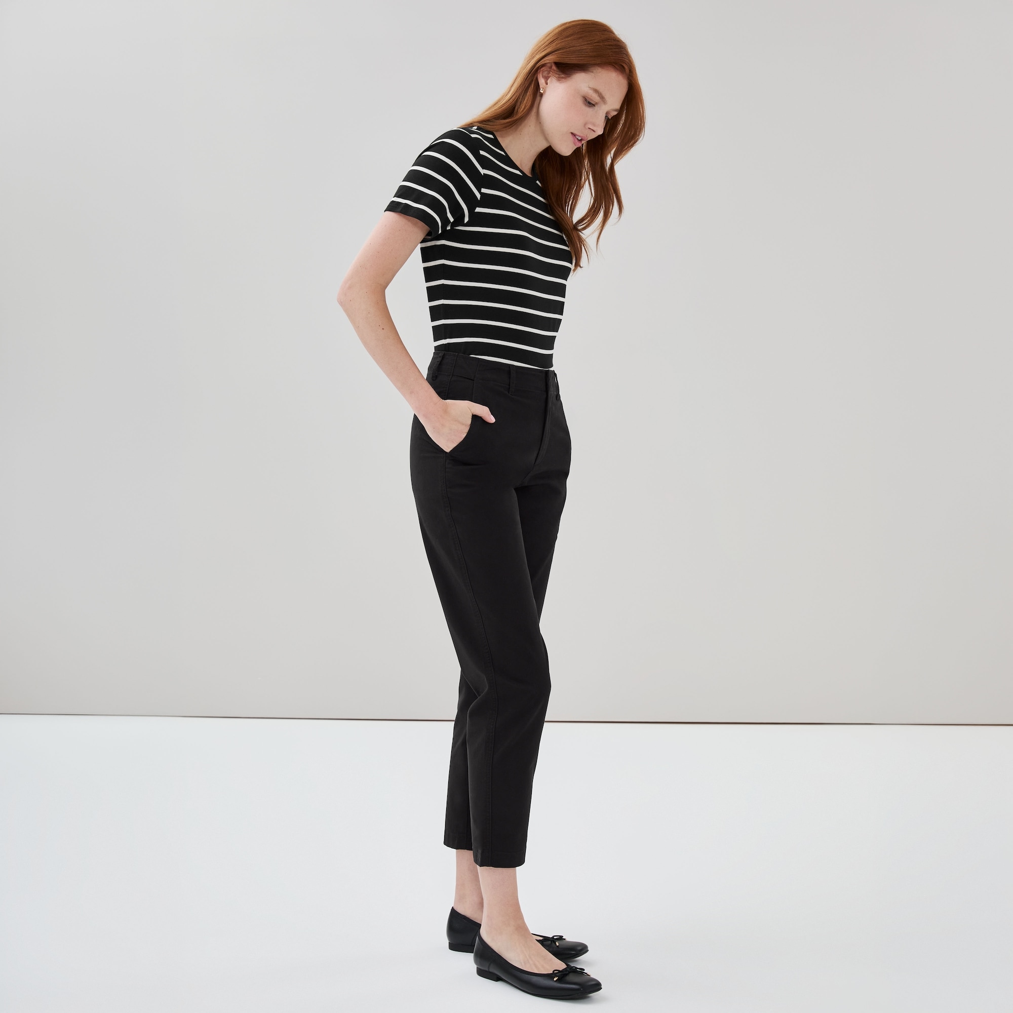 Pantalon en coutil à jambe étroite