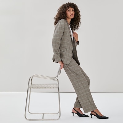 Wide Leg Suit Trouser - Dark Brown