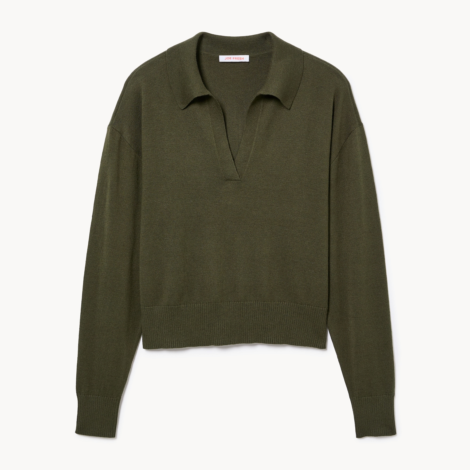 Cotton Cashmere Blend Polo Sweater