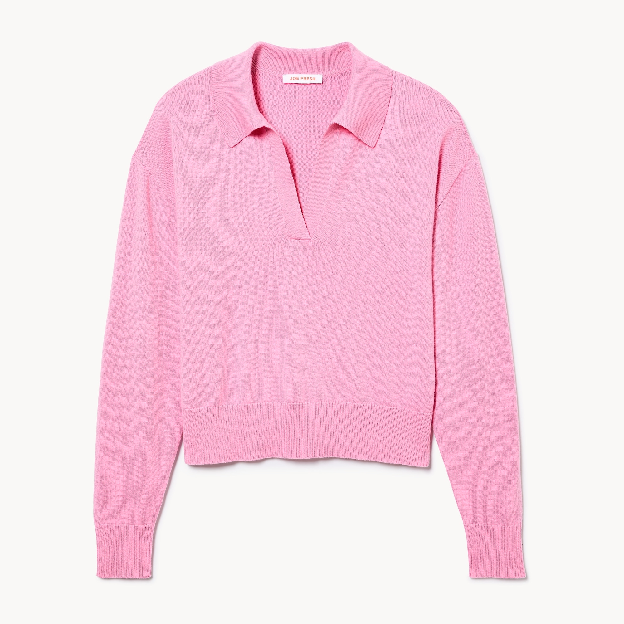 Cotton Cashmere Blend Polo Sweater