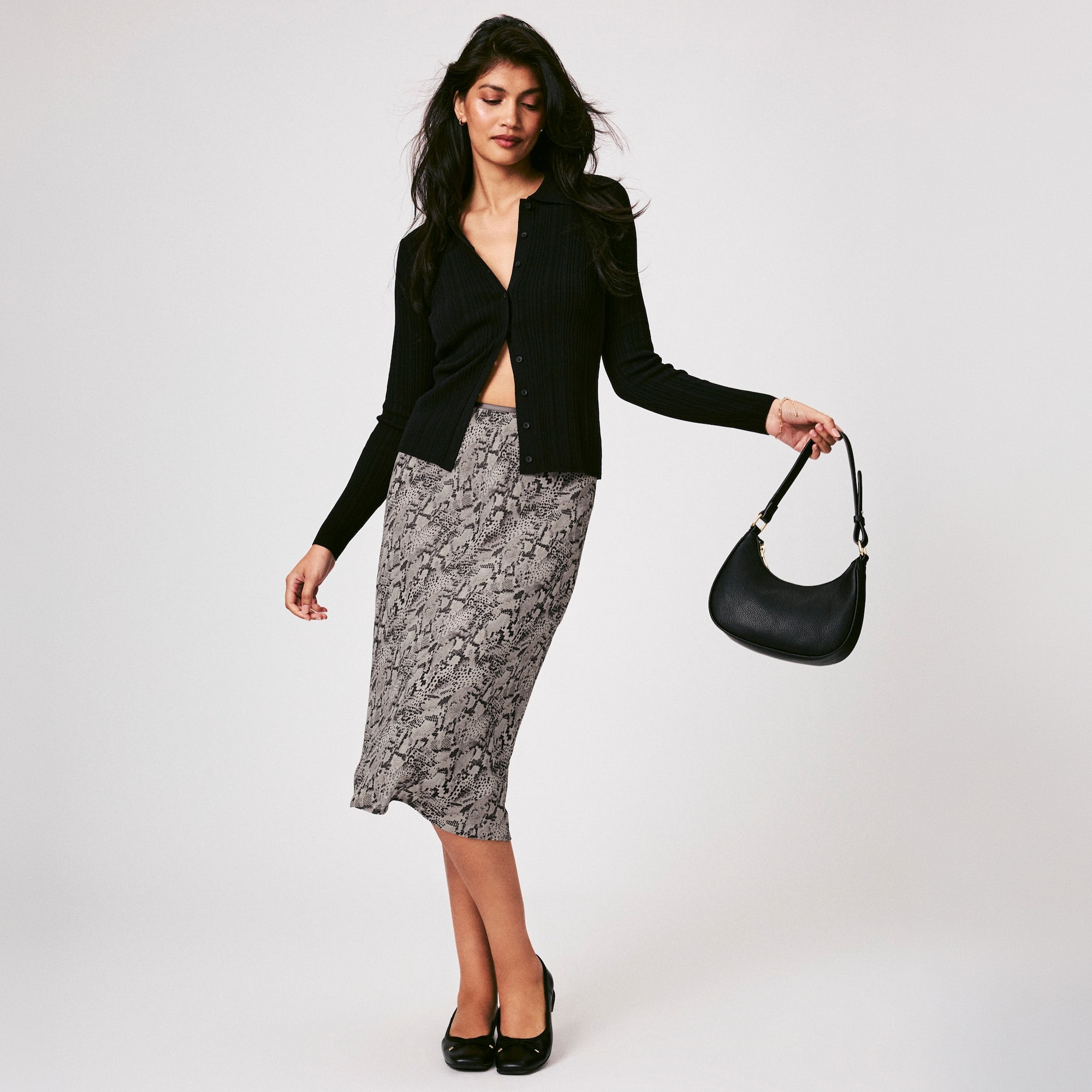 Snake Print Slip Skirt