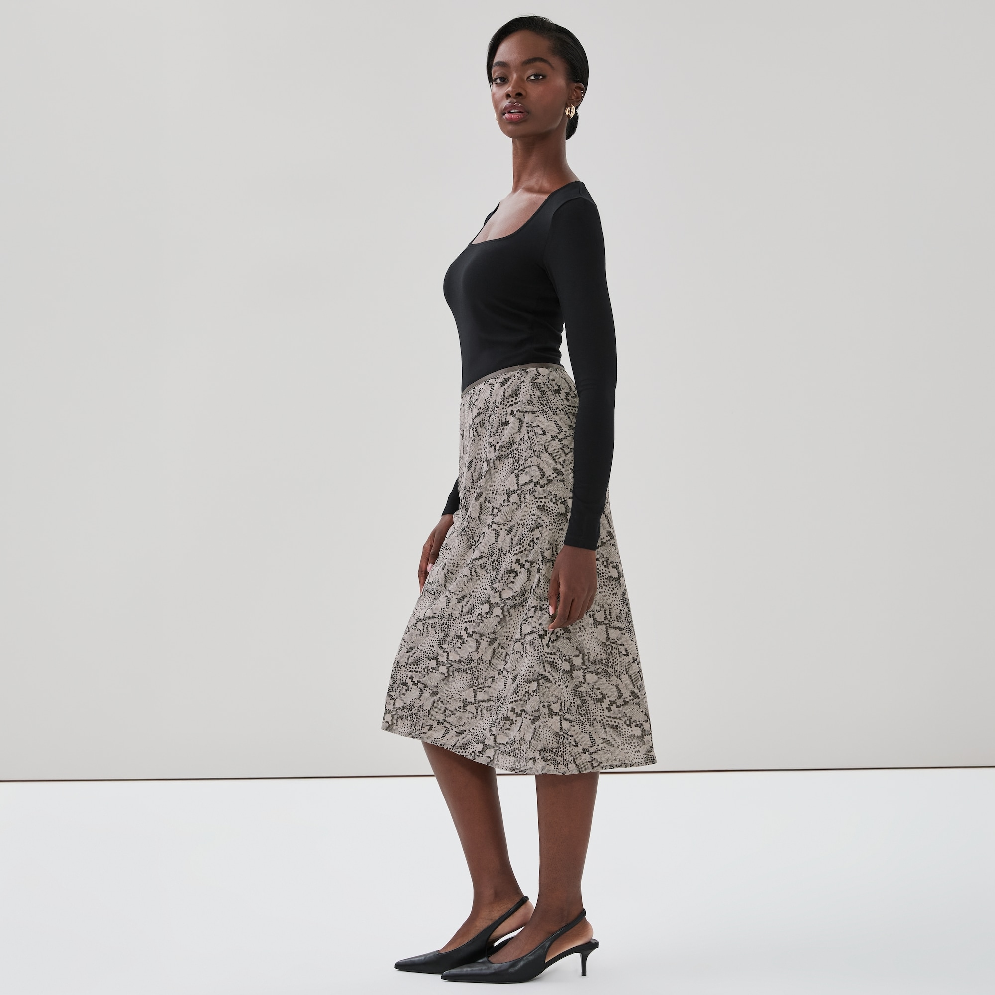 Snake Print Slip Skirt