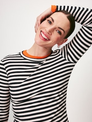Striped Long Sleeve Top - Dark Navy