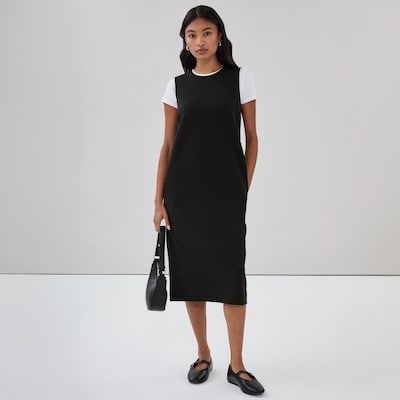 Robe sans manches en tricot doux - Noir