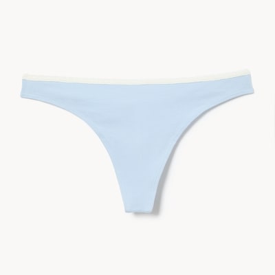 Lace Trim Thong - Light Blue