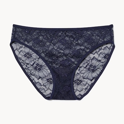 Culotte bikini en dentelle - Marine