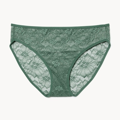 Culotte bikini en dentelle - Vert Foncé