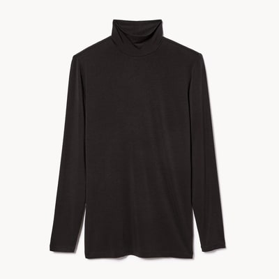 Heat Active Mock Neck Thermal Top - Black