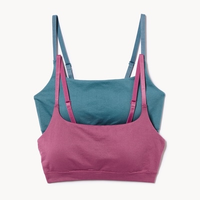Ensemble de 2 bustiers sans couture - Bleu Cendré
