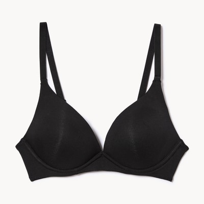 Soutien-gorge à demi-bonnets rembourrés en modal - Noir