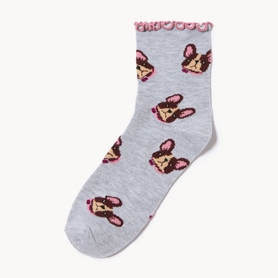 Chaussettes tube imprimées - Gris Pâle