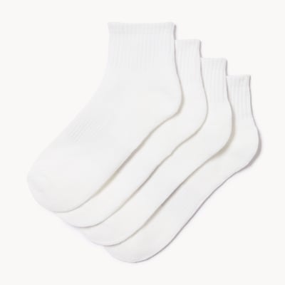4-Pack Quarter-Crew Socks - White