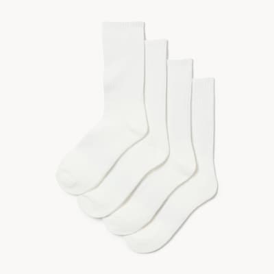 4-Pack Crew Socks - White