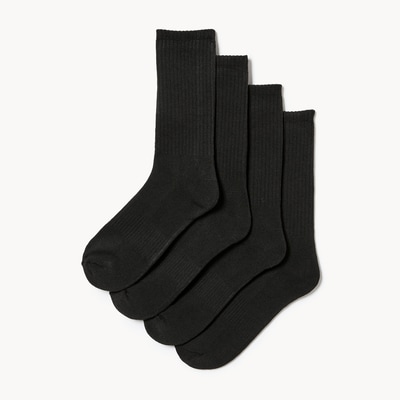 4-Pack Crew Socks - Black