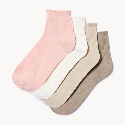 4-Pack Quarter-Crew Socks - Taupe