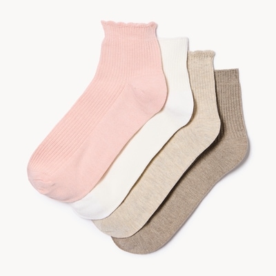 4-Pack Quarter-Crew Socks - Taupe